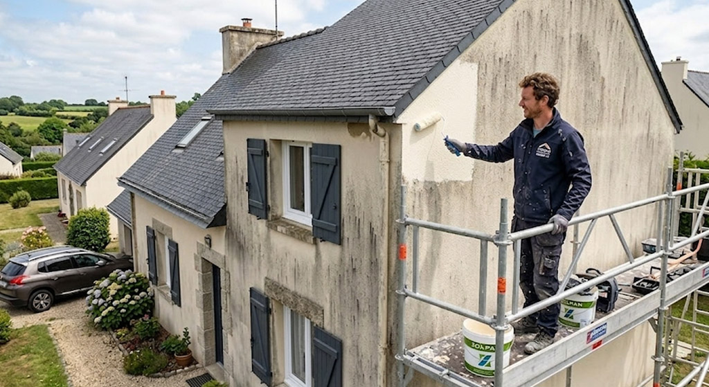 Façade pendant traitement - encrassée et abîmée